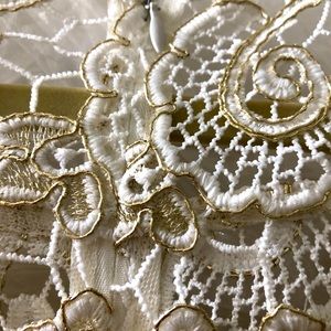 Golden Anniversary dress for celebrating a life of love . Felt regal .